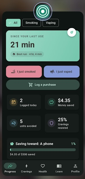 The Quit Tracker dashboard